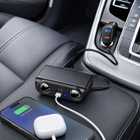 Chargeur intelligent double USB-C 120W avec 2 prises et voltmètre numérique pour téléphone, GPS, caméra embarquée, camping-car, allume-cigare de voiture – Vente en gros