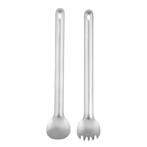 Ensemble de couverts de camping portables ultra légers en titane pur pour 2 personnes - Product Image 1