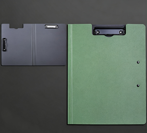Porte-documents vert avec clip métallique pour papeterie de bureau personnalisée et fournitures professionnelles en gros - Product Image 2