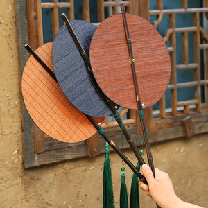 Éventail en bambou fait main, manche long, pliable, en bambou naturel, pour la maison, le jardin, le bureau, accessoire décoratif, ornement, fonctionnement manuel - Product Image 1