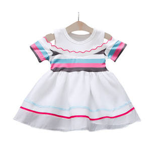 Vestidos Maxi a Rayas para Niñas, Modelos Europeos de Productos para Bebés, para Venta al por Menor, de Fábricas de Confección de Ropa - Product Image 1