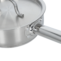 Casserole à lait à induction en acier inoxydable à fond composite triple couche, corps bas, avec une seule poignée, pour la cuisine domestique et professionnelle