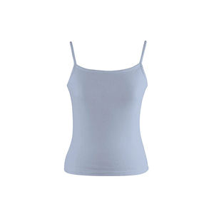 Top de Tirantes Elegante de Mezcla de Seda Tejida Transpirable para Mujer, con Tirantes Ajustables, Caída Suave, Diseño Minimalista, para Verano, con Relleno en el Pecho - Product Image 1