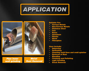 Roue <span class=keywords><strong>à</strong></span> lamelles en tissu abrasif d'oxyde d'aluminium 25x25x6mm avec arbre pour le meulage et le polissage de l'acier inoxydable et du métal - Product Image 5