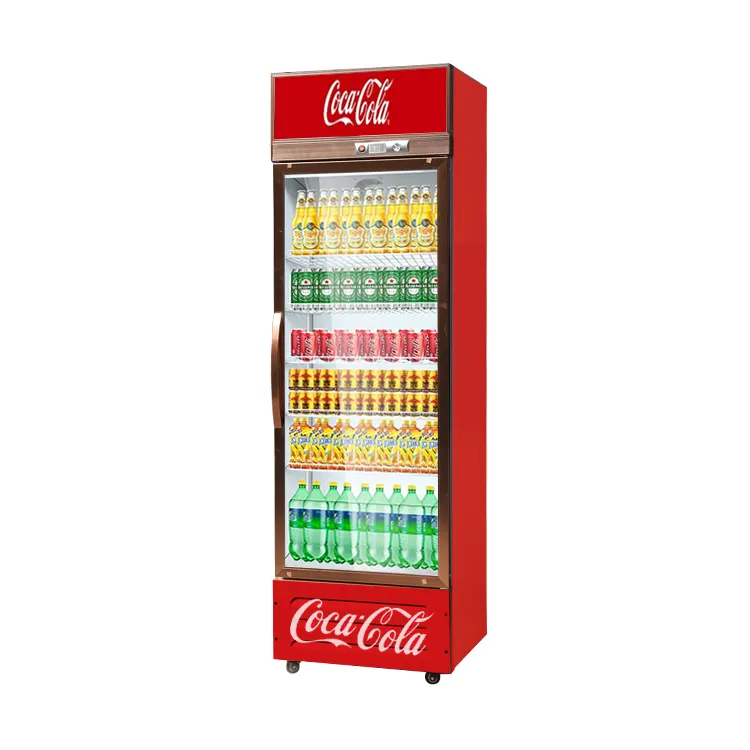 Refroidisseur de bouteilles commercial le moins cher de type promu 300L Réfrigérateur pour boissons Réfrigérateur pour boissons Réfrigérateur à boissons à porte unique