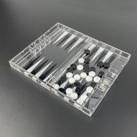 Mehrfarbiges Modernes Luxuriöses Umweltfreundliches Acryl-Backgammon-Set Brettspiel mit Magnetverschluss Reise-Aufbewahrungskoffer