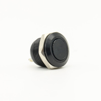 Interrupteur à bouton-poussoir momentané ultra-court noir, étanche, à retour tactile, 1NO, avec LED non polarisée et broche PCB