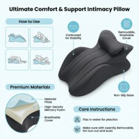 Coussin de soutien ergonomique en mousse à mémoire de forme pour couples, pour la lecture, le sommeil, le soutien lombaire et le soulagement de la posture au lit