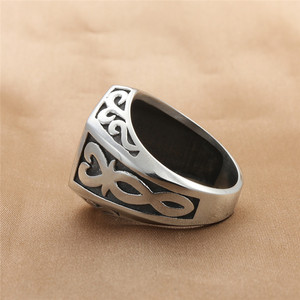 yunnique <b>Titanium</b> Steel Hexagonal <b>Ring</b> Retro Men's Punk Stainless Steel Geometric Jewelry Gift - Product Image 2