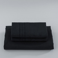 Parure de lit 4 pièces en polyester pour lit Queen Size et King Size – Draps de lit en gros
