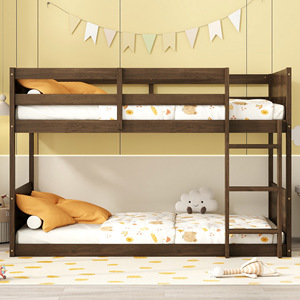 Cama litera infantil de madera maciza oscura, reversible, duradera, muebles de dormitorio para niños - Product Image 2