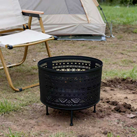 Poêle à bois portable LULING en acier au carbone pour le camping, le jardin, les activités de cuisson en plein air