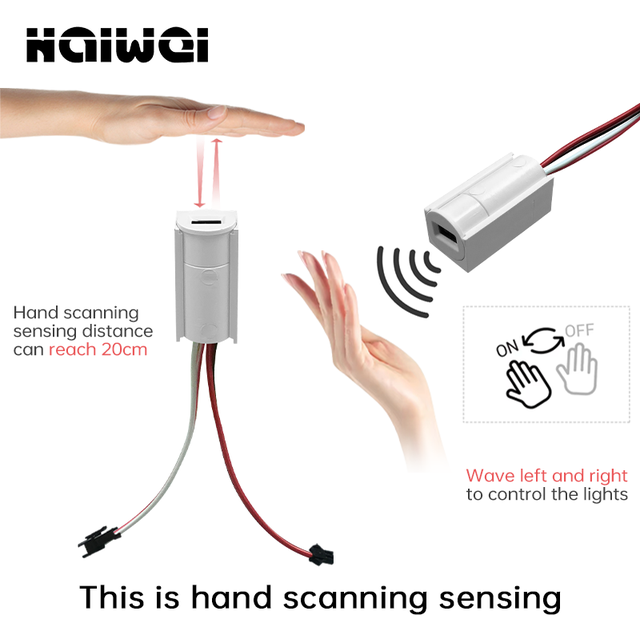DC12V 2A Touch Cabinet Door Sensing Single Control Sensor Switch PIR Hand Sweep Switch for Indoor LED Lighting Control