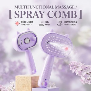 Peigne pulvérisateur multifonctionnel avec thérapie par lumière rouge, brume d'huile et massage, outil compact et portable pour les soins capillaires - Product Image 1