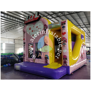 Château <span class=keywords><strong>gonflable</strong></span> sur le thème de la surprise en PVC avec toboggan, château <span class=keywords><strong>gonflable</strong></span> rose pour fête d'anniversaire de filles - Product Image 2