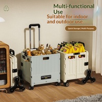 Chariot de courses pliable multifonctionnel léger et portable Cedar Space pour la maison, le camping et les marchés mobiles