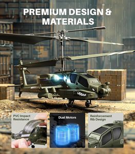 <span class=keywords><strong>Syma</strong></span> <span class=keywords><strong>RC</strong></span> máy bay trực thăng, S109h điều khiển từ xa máy bay trực thăng 2.4GHz quân đội quân sự đồ chơi cho bé trai cô gái trẻ em với độ cao giữ - Product Image 5
