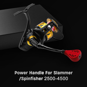 Empuñadura para carrete de pesca de 66 mm con mango rojo de TPE de 35 mm, adecuada para Slammer Spinfisher 2500 4500 - Product Image 2