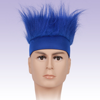 Vente en gros de bandeau poilu amusant perruque de cheveux fous et flous accessoires de déguisement d'esprit d'équipe scolaire t pour les fêtes de fans de sport Halloween