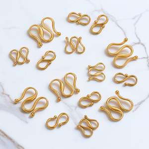 <b>Infinity</b> S Hook Clasp Connector | 18K PVD <b>Gold</b> Plated Stainless Steel M Shape Clasp for Bracelet <b>Necklace</b> DIY Jewelry Making - Product Image 1