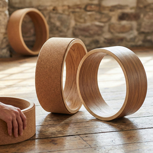 Kingsen OEM Ruota Yoga in Sughero Personalizzata di Alta Qualità per Allungamento Schiena, Esercizi di Forza e Equilibrio, Unisex 32x12.5x1.4cm per Casa - Product Image 5