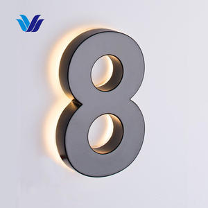 Números de Casa Personalizados HONG SEN, Placas de Puerta con Luz LED, Letras Acrílicas Retroiluminadas, Número de Casa LED para Exteriores - Product Image 2