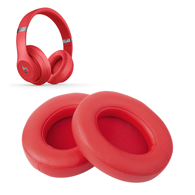Red Color Ear Pads with Soft Protein Leather Noise Isolation Memory Foam Replacement Ear Cushion for Beat Studio Headphones