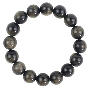 Natural Obsidian <b>Bracelet</b> 18mm Ball Shape Black Crystal Beaded Jewelry Unisex <b>Couple</b> Gift Fashion Charm <b>Bracelet</b> - Product Image 5