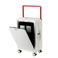 Valise à roulettes légère et élégante, avec serrure TSA, résistante à l'eau, fermeture éclair anti-explosion, porte-gobelet, roues silencieuses