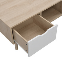 Table basse moderne en bois blanc de qualité supérieure avec finition grain de chêne pour le mobilier de salon