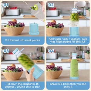 Mini mixeur personnel presse-agrumes portable 420ml Mixeur Mixeur Mini mixeur de fruits Smoothie Maker Tragbarer Mixer Mini Frullatore - Product Image 5