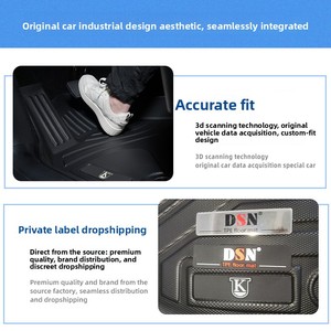 Tapis de sol semi-fermés en TPE gaufré sur mesure, imperméables, avec doublure de coffre et protection de dossier pour Tesla Model 3 2023-2025 OLIVER - Product Image 3