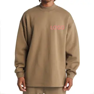 2022 Wholesale OEM Clothing Fashion Loose fleece crew-neck sweatshirt Custom Logo Oversized Men's Hoodies