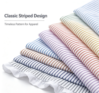 Tissu en polyester/coton jacquard sergé microfibre teint en fil à rayures pour chemises, vente en gros, stock disponible
