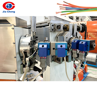 Machine d'extrusion de fil à vis simple automatique JIACHENG, équipement de fabrication de câbles de données USB en cuivre PVC avec contrôle PLC