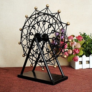 Décoration de bureau, de maison ou d'école créative et moderne en forme de grande roue noire en métal avec roulement à billes - Product Image 2