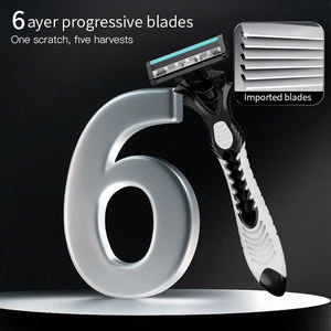 MAX最受欢迎的物品现在一次性六个不锈钢刀片可调枢转头安全剃刀男士剃须。 - Product Image 3