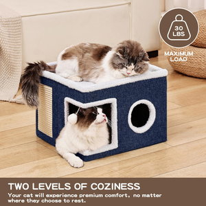 Cama para Gatos Ecológica, Moderna, de Tela de Lino, Plegable, Multifuncional, Desmontable, Lavable y Resistente a Arañazos - Product Image 5