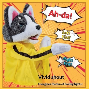 Peluche de Perro Boxeador Interactivo con Guantes, Marioneta Vocalizable de Husky de 31cm-50cm para Jóvenes - Product Image 3