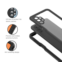Shellbox nouveau Design noir PC + TPU antichoc poussière prévention des empreintes digitales IP68 Standard étui de téléphone étanche pour Samsung A32-5G