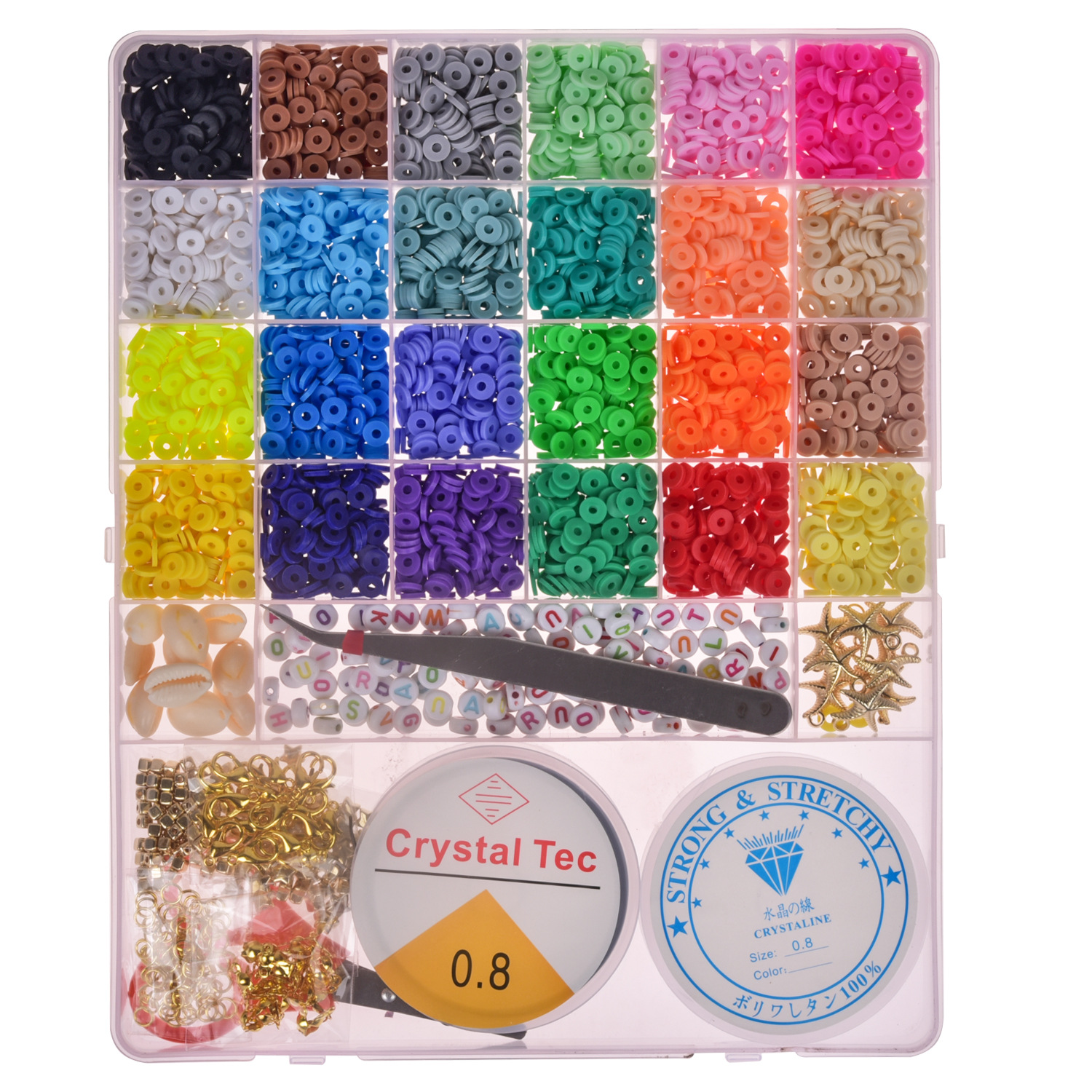 FBA бусины с буквами Amazon, плоские бусины из полимерной глины для изготовления ювелирных изделий, браслетов, ожерелий, подвесок «сделай сам», глиняные бусины Heishi, набор для рукоделия