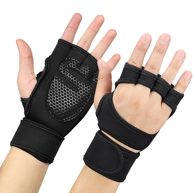 Neoprene imbottito guanti per sollevamento pesi per uomini donne sessioni di ginnastica ciclismo sport di monitoraggio con protezione completa del palmo del polso