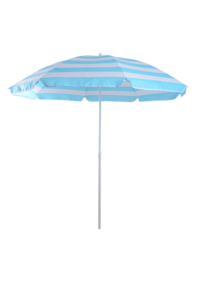 Parasol de protección UV para exteriores, sombrilla de playa con patrón de rayas, color blanco, azul marino, con bolsa de transporte, servicio OEM - Product Image 5