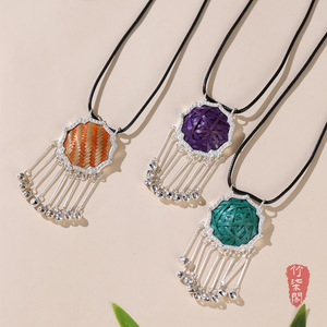 Bamboo Woven Butterfly Necklace Handmade Long Pendant Women's Sweater Chain Gift Accessory Intangible Cultural Heritage Jewelry - Product Image 5