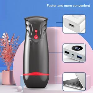Black Samurai Male Automatic Masturbation Cup Sex Toy <strong>Vagina</strong> Simulation Multi-Frequency Vibration TPE Material <strong>Small</strong> Waist - Product Image 3