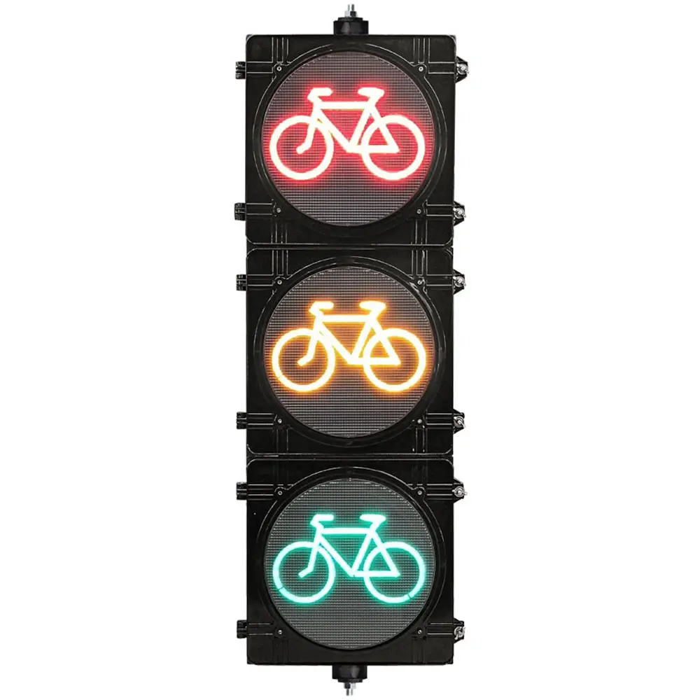 300mm IP65 High Flux RYG Bicycle LED Traffic Light For Traffic Safety