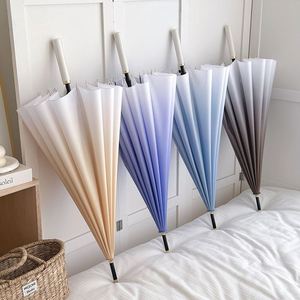 Parapluie publicitaire compact YH-H, couleur unie, style japonais et coréen, 16 baleines, tige droite épaissie - Product Image 2