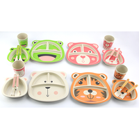 Ensemble de 5 bols amusants et mignons en fibre de bambou pour enfants, écologiques, sans BPA, de qualité alimentaire