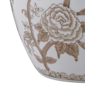 Vaso in ceramica con disegno di uccello e rampicanti, vaso per fiori di ispirazione vintage per soggiorno, decorazione da tavolo per la casa - Product Image 5
