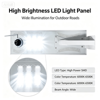 Lampadaire solaire extérieur avec caméra, design tout-en-un, détecteur de mouvement, éclairage LED solaire pour projets